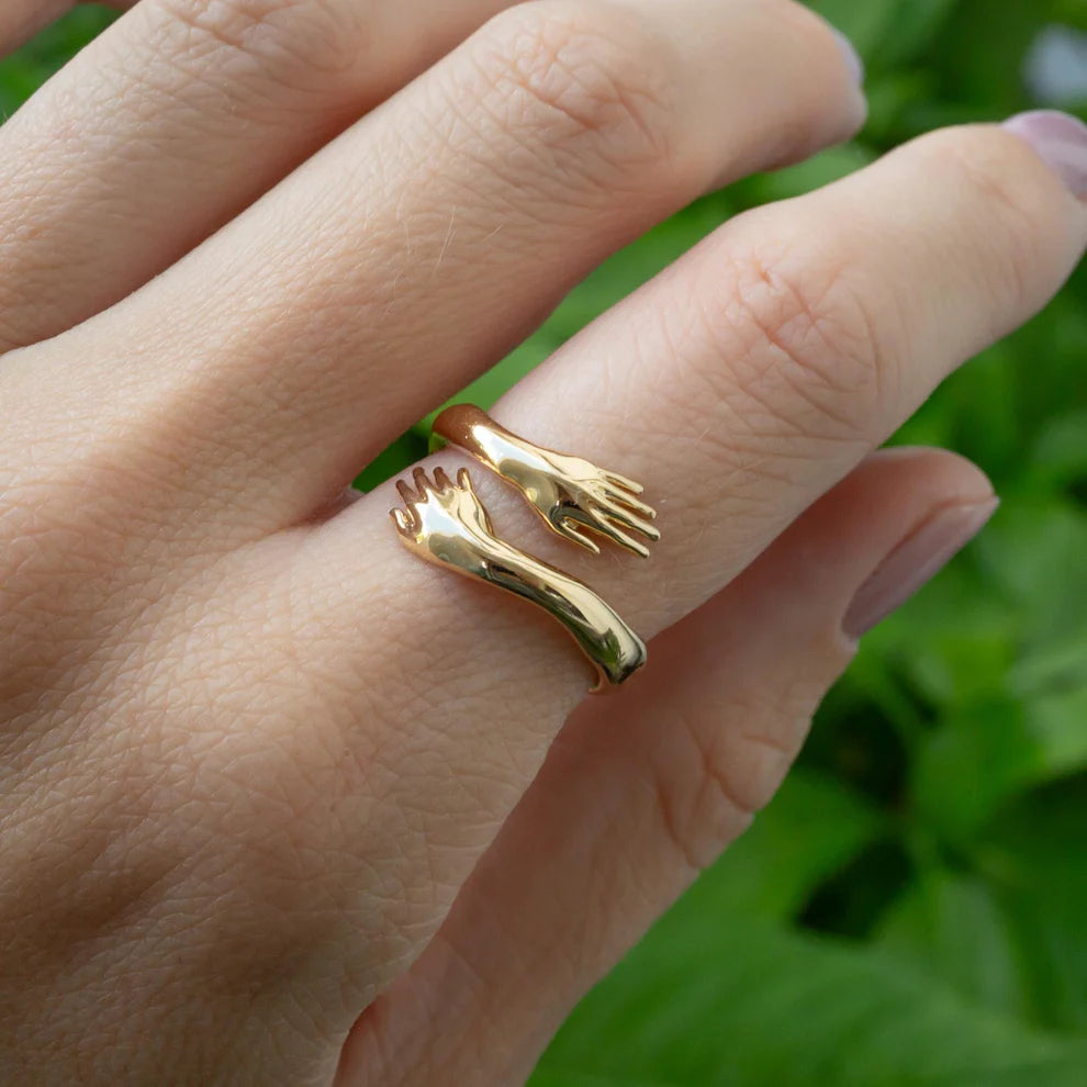 Embrace Hands Wrap Ring
